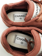 Chanel Mauve Wool Mixed Fibers Cc Sneakers Size 36 Eb0126exzde