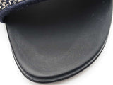 Christian Dior Dway Deep Blue Embroidered Slides Size 40 Eb1025oxzsa
