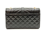 Yves Saint Laurent Envelope Shoulder Bag In Black Matelassé Leather Fw0425czxdu