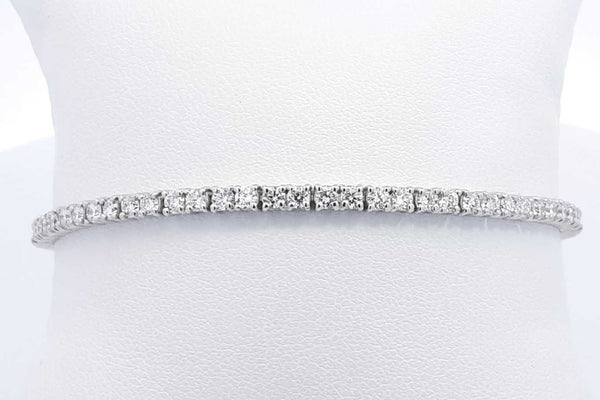 Approx. 3.55ctw Lab Grown Diamond Tennis Bracelet 925 Silver 6.8g Eb1124wixsa