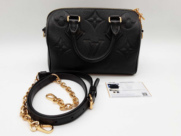 Louis Vuitton 20 Speedy Black Monogram Empreinte Leather Crossbody Bag Do0425lwxzde