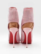 Christian Louboutin Cheminene 120 Sock Booties In Pink Size 8.5 Fw0826lxzdu