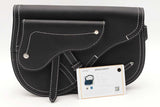 Christian Dior Black Leather Saddle Bag Eb0426erxsa