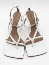 Bottega Veneta Stretch White Leather Strappy Sandals Size 35.5 Eb0525lrxsa