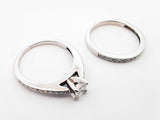 0.71 Cttw Diamond & 14k White Gold Bridal Set 5.4 Grams Size 8 Fw0725wrxdu