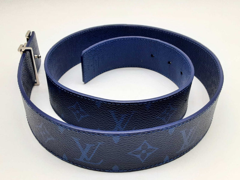 Louis Vuitton Initiates Blue Monogram Reversible Belt Size 85/34 Do1124oxzde