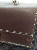 Salvatore Ferragamo Purple Wool With Leather Trim Top Handle Bag Eb1225pxzde