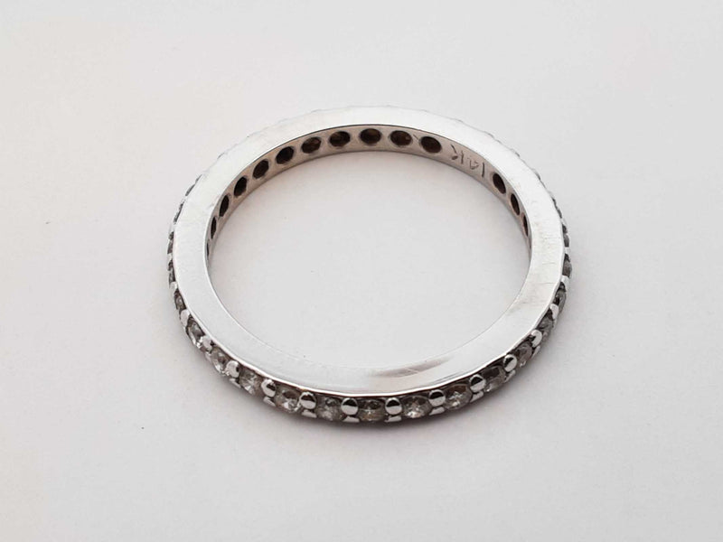 0.64 Cttw Diamond & 14k White Gold Eternity Ring Size 4.75 1.8 Grams Fw0425lordu