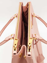 Prada Pink Saffiano Leather Galleria Double Zip Tote Bag Eb0826ixzsa