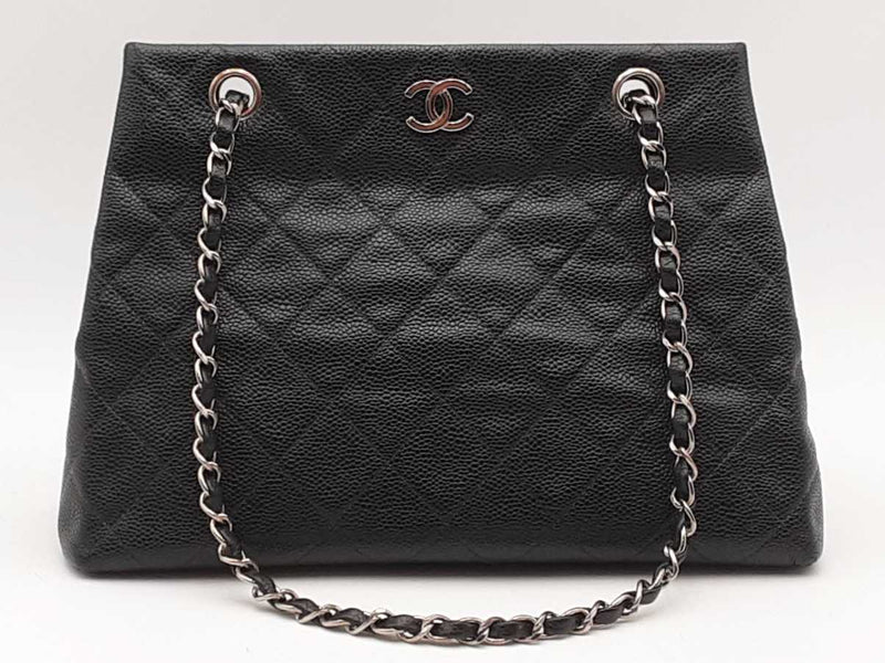 Chanel Caviar Quilted Small Shopping Tote Black Aa1025irzsa