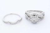 0.98cttw Diamond Wedding Set In 14k White Gold 8.1 Grams Size 6.5 Eb0826ixzde