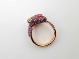 Boucheron 18k Rose Gold Ruby Pink Sapphire Python Ring Size 7 Lh0124lxzxde