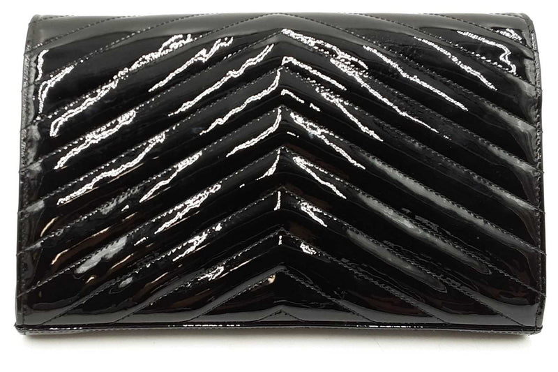 Yves Saint Laurent Patent Leather Cassandre Envelope Chain Wallet Eb1125rxzdu