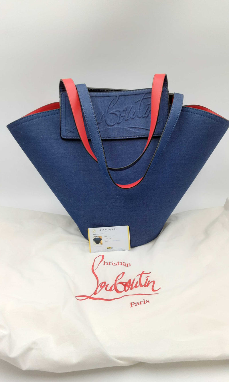 Christian Louboutin Loubishore Embossed Denim Tote Bag Ebpxzdu 144030007772