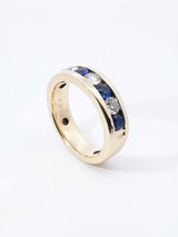 Sapphire & Lab-grown Diamond Ring In 10k Yellow Gold 6.5 Grams Size 9.75 Fw0126olrdu