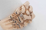 14k Yellow Gold Nugget Ring With Small Diamond 12 Grams Size 10 Eb0326orxsa