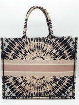 Christian Dior Book Tote Navy Blue Pink Tie Die Large Tote Bag Do0526lpwxde