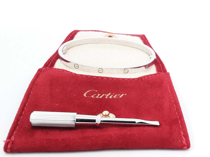 Cartier Love 18k White Gold 18.8g Bracelet Size 16 Aa0425lzxzdu