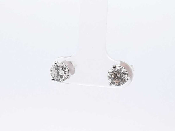 1.3 Cttw Diamond & 14k White Gold Stud Earrings 1.1 Grams Fw1123ixzdu