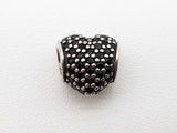 Pandora Pave Set Black Cz Heart 0.925 Sterling Silver Charm Do0424rde