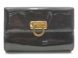 Salvatore Ferragamo Gancini Flap Clutch Black Aa0826orzsa