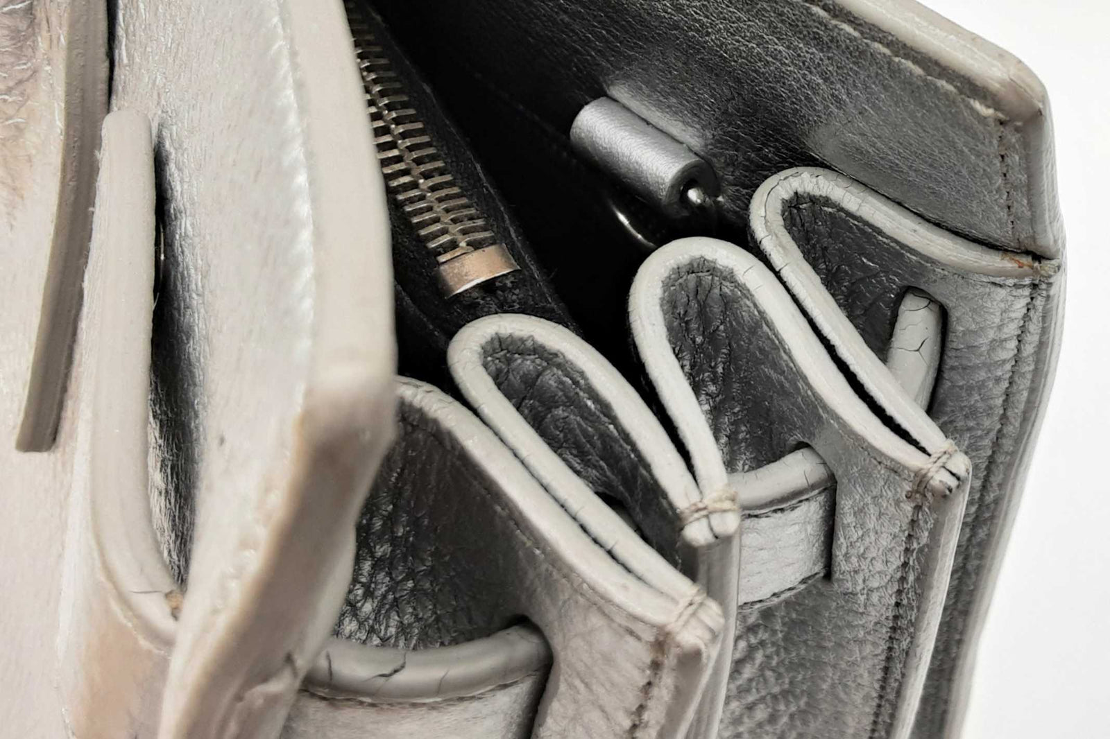 Yves Saint Laurent Silver Metallic Sac De Jour Silver Top