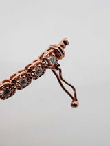 0.69 Cttw Diamond Bangle Bracelet In 14k Rose Gold 8.7 Grams 6 Inch Fw0426rpxdu