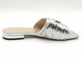Gucci Marmont Slides W Silver Sequins Dbl G Silver Size 37.5 Aa0726lorsa