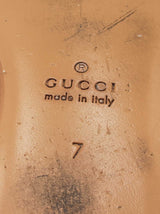 Gucci Princetown Horsebit Slippers In Beige & Brick Gg Canvas Size 7 Fw1225oizdu