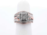 0.84 Cttw Diamond & Rose Gold Bridal Set 8 Grams Size 4.75 Fw0824prxdu