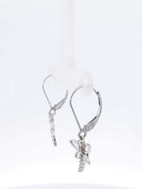 Diamond & 14k White Gold Dragonfly Leverback Earrings 1.6 Grams Fw0826lzxdu