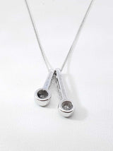 1.24 Cttw Double Vertical Drop Pendant Necklace In 14k White Gold 4.7 Grams 20 Inch Fw0626sirdu