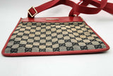 Gucci Monogram Canvas & Red Leather Messenger Crossbody Bag Eb1024lxzsa