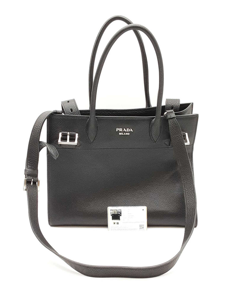 Prada Black Leather Buckle Tote Bag Sd0425irzde