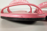 Balenciaga Round Leather Logo Strap Sweet Pink Sandals Size 11 Sd0826lrzde