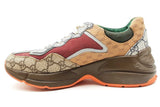 Gucci Rhyton Brick Red Gg Canvas Sneakers Size 38 Eb0725lxzdu