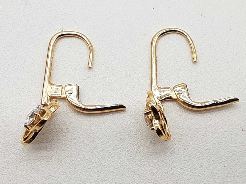0.45 Cttw Lab Grown Diamonds 14k Yellow Gold 2.7g Flower Solitaire Clasp Earrings Do0525wirde