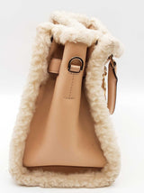 Michael Kors Hamilton Pale Pink Leather Shearling Satchel Do0926pxde