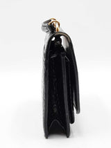 Yves Saint Laurent Sunset Wallet With Chain In Croc-embossed Leather Fw0326cxzdu