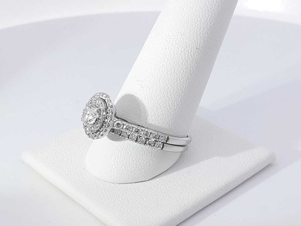 0.47 Cttw Diamond 14k White Gold Engagement Set 4.9 Grams Size 9.5 Aa0725wzxsa
