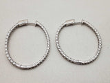 Approx 1.5 Ctw Diamonds 14k White Gold 6.5 Hoop Clip Earrings Do1224crxde