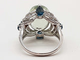 Green Quartz Center Stone 14k White Gold 6.4g Ring Size 8 Do0426wrxde