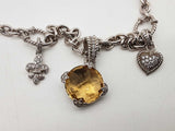 Judith Ripka Pale Yellow Citrine 0.925 Silver Chain Necklace 17.5 Do0426lorde