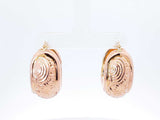 18k Two-tone Rose & Yellow Gold Puffy Filigree Hoop Earrings 6.6 Grams Fw00826rxzdu
