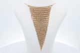 14k Yellow Gold Tapered Fringe Chain Bib Necklace 8.9 Grams 18-20 In Eb0726rxzsa