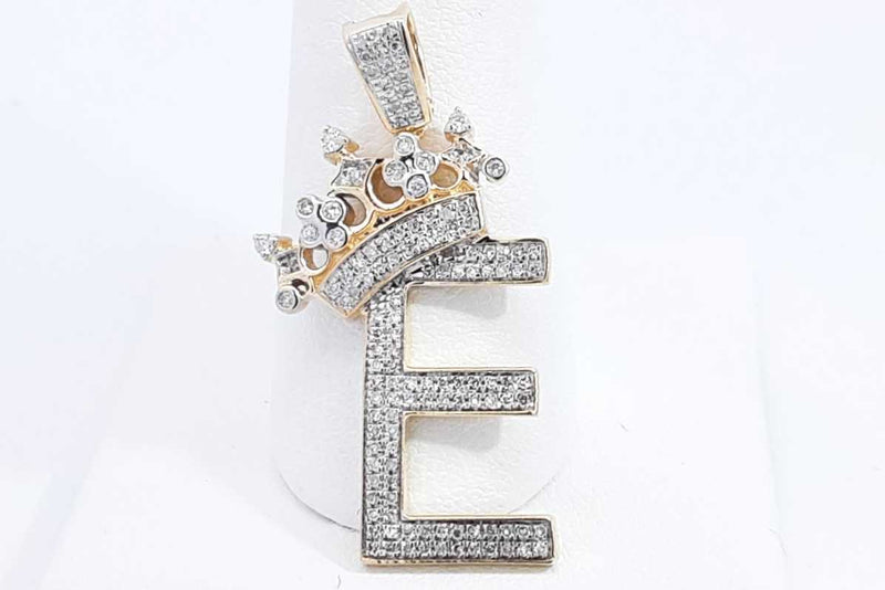 Diamond Crown E Pendant In 10k Yellow Gold 3.6 Grams Eb1024lpxsa