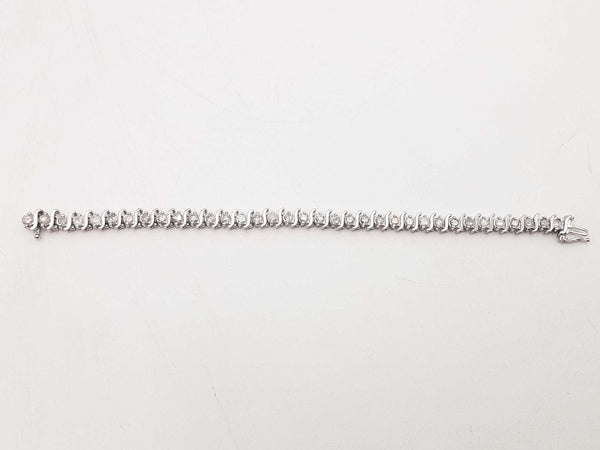 2.80ctw Diamonds 10k White Gold 10k 14.8 Grams Bracelet 7 Inch Sd0925czxsa