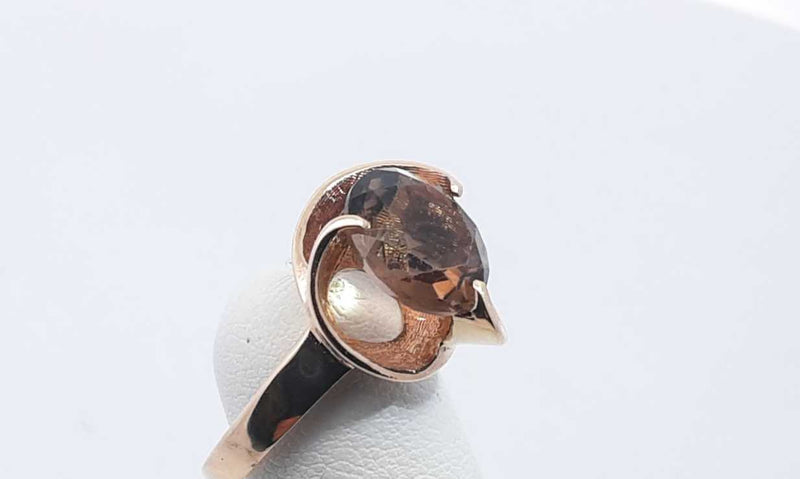 10k Yellow Gold Ring  With Brown Stone 4.2 Grams Size 6 Eb0524exsa