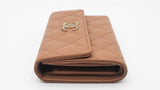 Chanel Timeless Flap Wallet In Diamond-quilted Tan Caviar Leather Fw0226erxdu