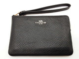 Coach Black Pebbled Leather Zipper Wristlet Do0325lrde